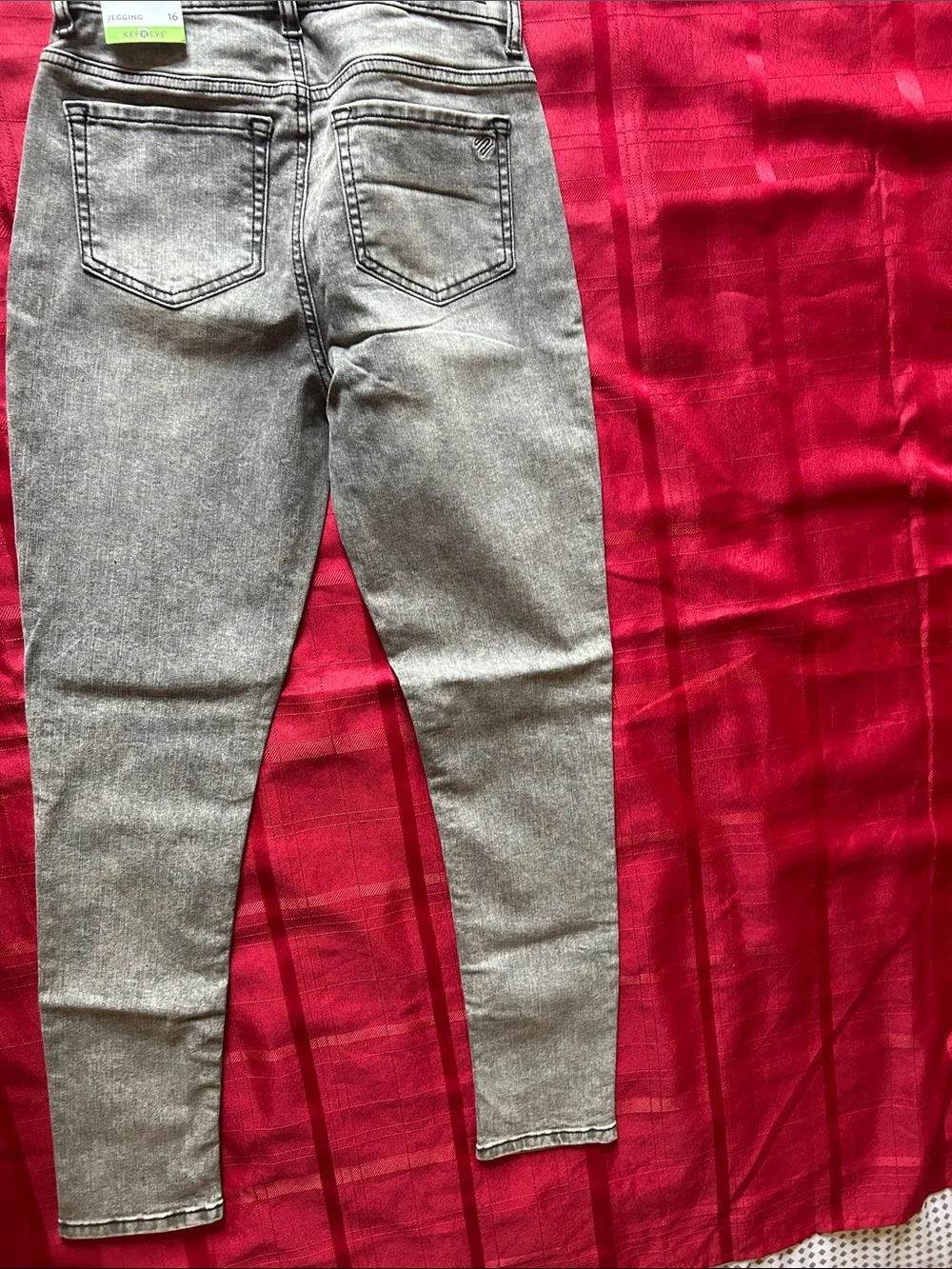Justice Girls' Gray Acid Wash Jeans with Repreve Tag